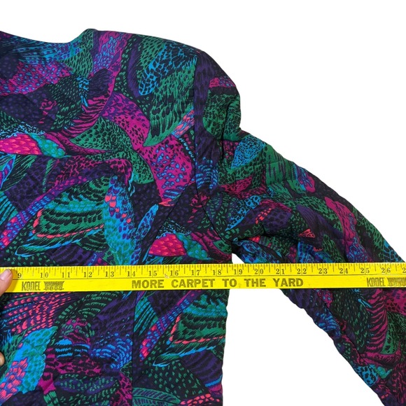 Vintage Quilted Jacket Skirt Set‎ Abstract Print 80s 90s Colorful Retro - Picture 10 of 16